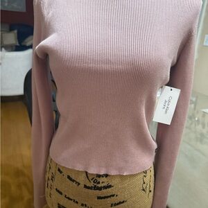 Calvin Klein Mauve Ribbed Knit Top